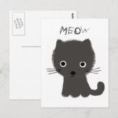 グレー子猫にゃーお ポストカード (正面/裏面)