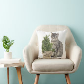 グレー子猫グリーンツリー クッション (椅子)