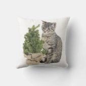 グレー子猫グリーンツリー クッション (裏面)