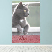 グレー子猫 キャンバスプリント (インサイチュ (ウッドフロア))