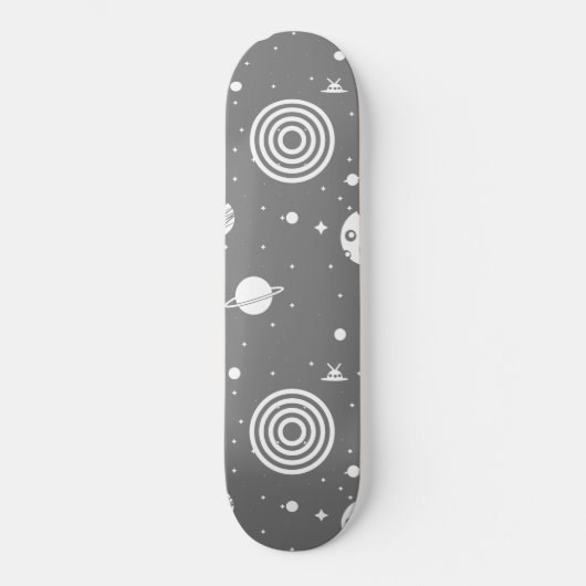 グレー宇宙物 スケートボード (正面)