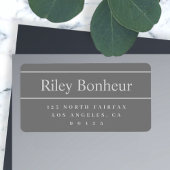 グレー差出人住所ラベル ラベル