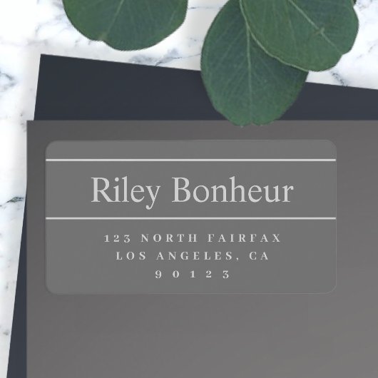 グレー差出人住所ラベル ラベル