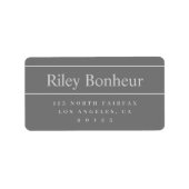 グレー差出人住所ラベル ラベル (正面)