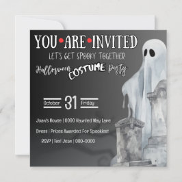 グレー幽霊イン墓場と墓石 招待状