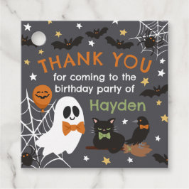 グレー幽霊ハロウィーン誕生日パーティーありがとう フェイバータグ