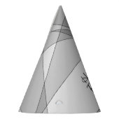 グレー幾何カスタム パーティーハット (左)