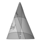 グレー幾何カスタム パーティーハット (右)