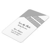 グレー幾何ストライプ日付磁石の保存 マグネット (左側)