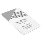 グレー幾何ストライプ日付磁石の保存 マグネット (右側)