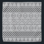 グレー幾何学パターンプリントペット バンダナ<br><div class="desc">トレンディーグレー幾何学的プリントパターンpet bandana。灰色の背景に黒いプリント。</div>