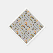 グレー建築をテーマにしたバイリンガルバースデーパーティー スタンダードカクテルナプキン (角)