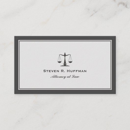 グレー弁護士ジャスティススケールプロフェッショナル 名刺 (正面)