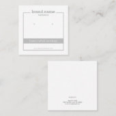 グレー手ミニマル作りジュエリー表示ホルダ スクエア名刺 (正面/裏面)