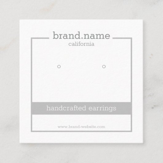 グレー手ミニマル作りジュエリー表示ホルダ スクエア名刺 (正面)