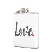 グレー手書きLOVE +赤いハート | フラスク (左)