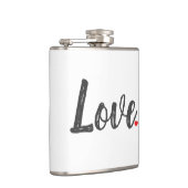 グレー手書きLOVE +赤いハート | フラスク (右)