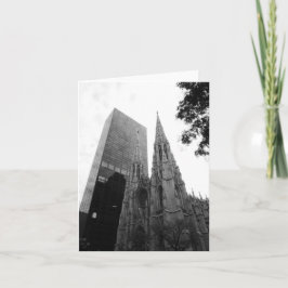 グレー折り畳みグリーティングカードのニューヨーク大聖堂 カード