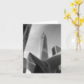 グレー折り畳みグリーティングカードの世界貿易センター カード (黄色い花)