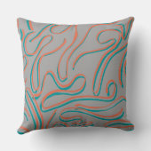 グレー抽象芸術のシームレスなパターン クッション (裏面)