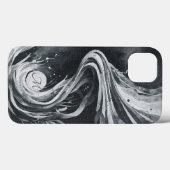 グレー抽象芸術アートウォーター渦水カラーキャンバス Case-Mate iPhoneケース (裏面 (横))