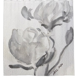 グレー抽象芸術シャワーカーテン シャワーカーテン