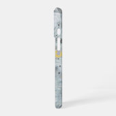 グレー抽象芸術テクスチャーデザイン iPhone 16ケース (左側面)