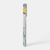 グレー抽象芸術テクスチャーデザイン iPhone 16ケース (右側面)