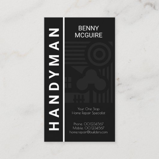 グレー抽象芸術ホームランドスケープMotifビルダー 名刺 (正面)