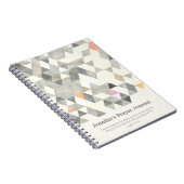 グレー抽象芸術三角形カスタム祈りの言葉仕訳帳 ノートブック (右側)