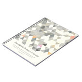 グレー抽象芸術三角形カスタム祈りの言葉仕訳帳 ノートブック (左側)