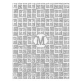 グレー抽象芸術正方形パターン テーブルクロス (正面)