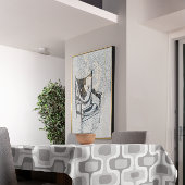 グレー抽象芸術正方形パターン テーブルクロス