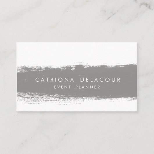 グレー抽象芸術水色スプラッシュ名刺 名刺 (正面)