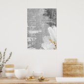 グレー抽象芸術絵画のウォールアートポスター ポスター (キッチン)