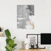 グレー抽象芸術絵画のウォールアートポスター ポスター (ホームオフィス)