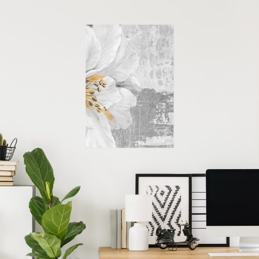 グレー抽象芸術絵画のウォールアートポスター ポスター (ホームオフィス)