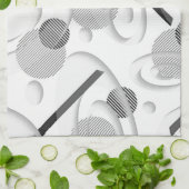 「グレー抽象芸術」キッチンタオル キッチンタオル (折り畳み)