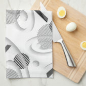 「グレー抽象芸術」キッチンタオル キッチンタオル (四つ折り)