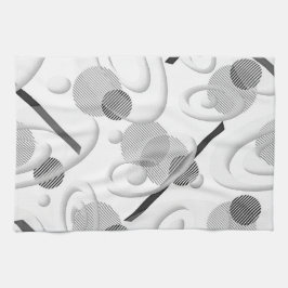 「グレー抽象芸術」キッチンタオル キッチンタオル