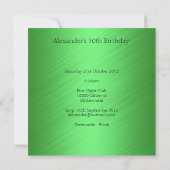 グレー抽象芸術&グリーン誕生日イベント 招待状 (裏面)