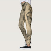 グレー抽象芸術 レギンス (左)