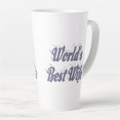 グレー文字の妻 カフェラテマグ (右アングル)