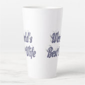 グレー文字の妻 カフェラテマグ (正面)