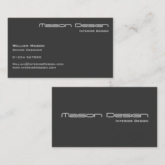 グレー文字モダンのみミニマル名刺 名刺 (正面/裏面)