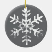 グレー新婚スノーフレーク 初クリスマス セラミックオーナメント (裏面)