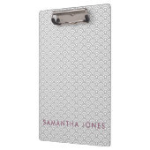 グレー日本のパターパーソナライズされたオフィスの贈り物 クリップボード (左)