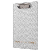 グレー日本のパターパーソナライズされたオフィスの贈り物 クリップボード (左)