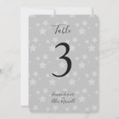 グレー星背景 |テーブル番号カード 招待状 (裏面)