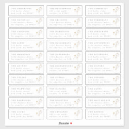 グレー春ワイルドフラワー個人結婚のアドレス シール